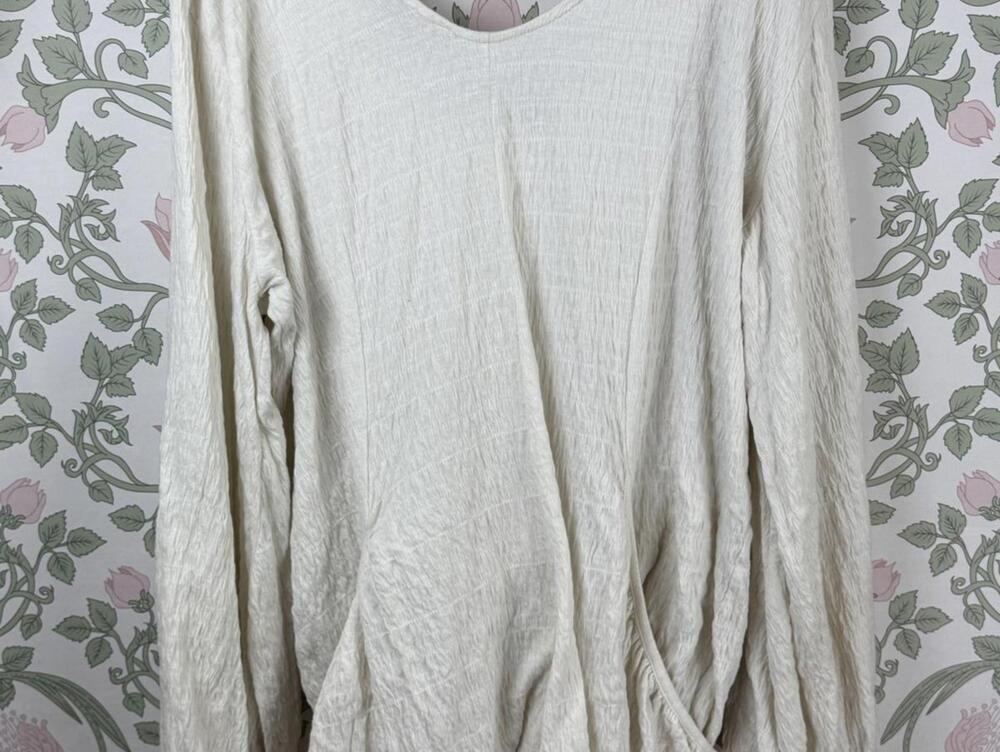 Free People Beach Cream Relaxed Drop-Waist A-line Bayside Mini Dress - Size - XL - Picture 5 of 9